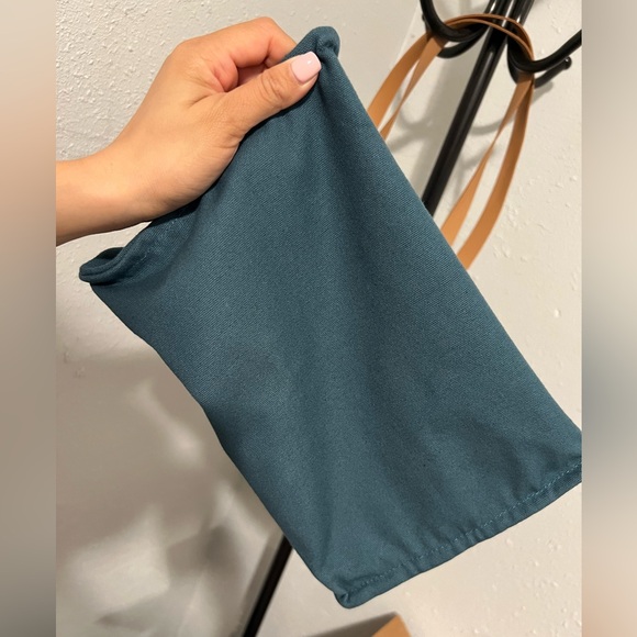 FEED PROJECTS Canvas French Market Tote Bag Carryall Sea Blue Green - Picture 3 of 4